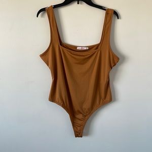 Gold Bodysuit Square Neckline